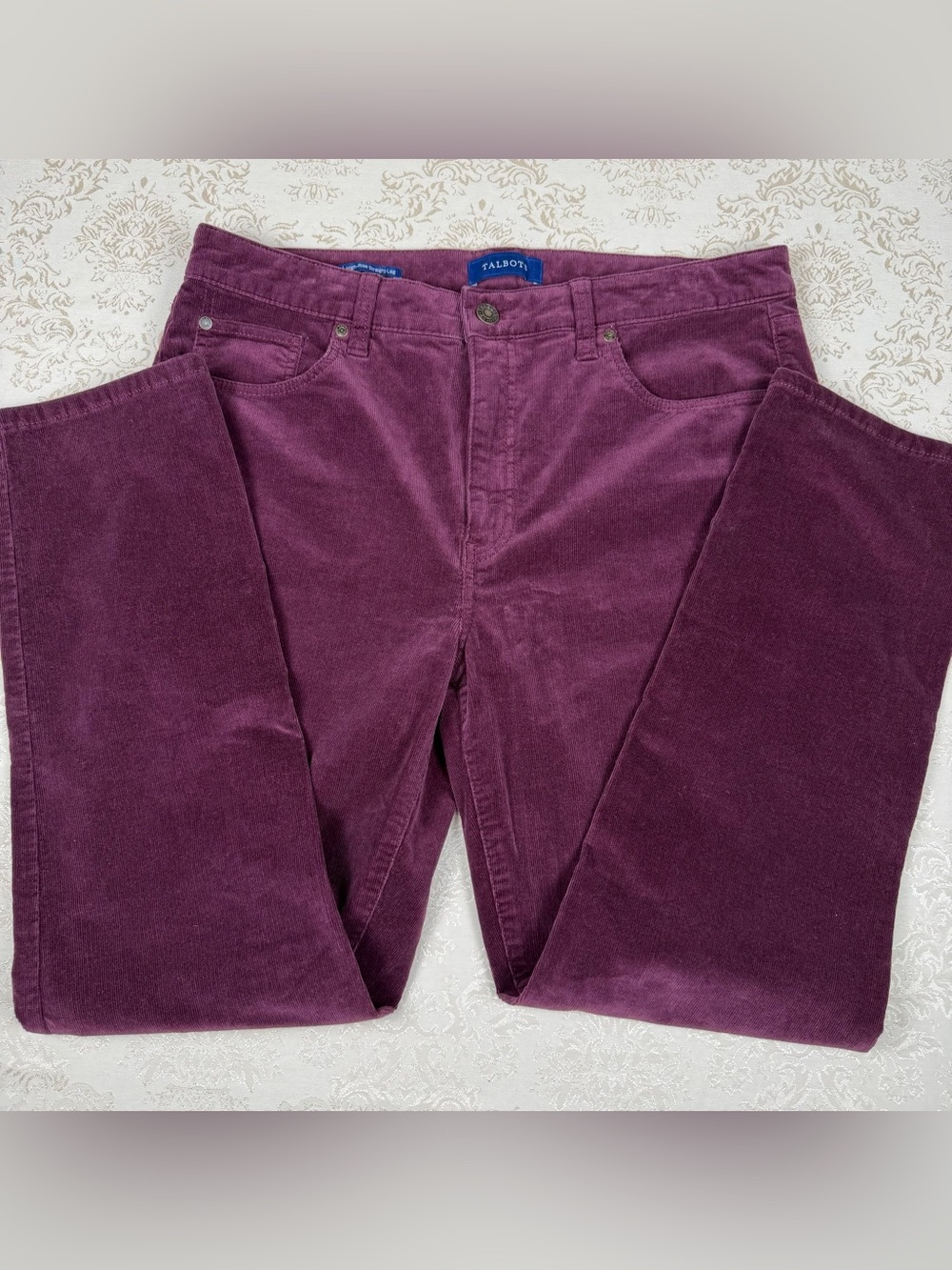Talbots Women's Corduroy Pants in Plum Berry, 12P Casual, Comfort